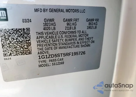 2024 Chevrolet Malibu Lt from USA, damaged, VIN 1G1ZD5ST5RF195726